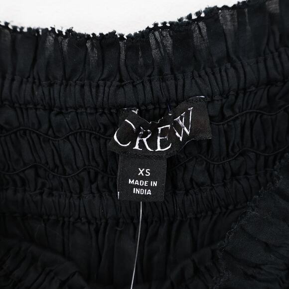 J.Crew Smocked Cotton Voile Maxi Dress Black Size XS NWT - Picture 4 of 8